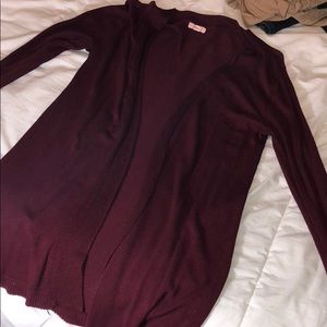 Long Burgundy Cardigan